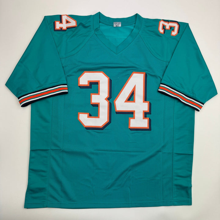 Autographed/Signed Ricky Williams Weed Miami Teal Football Jersey BAS COA