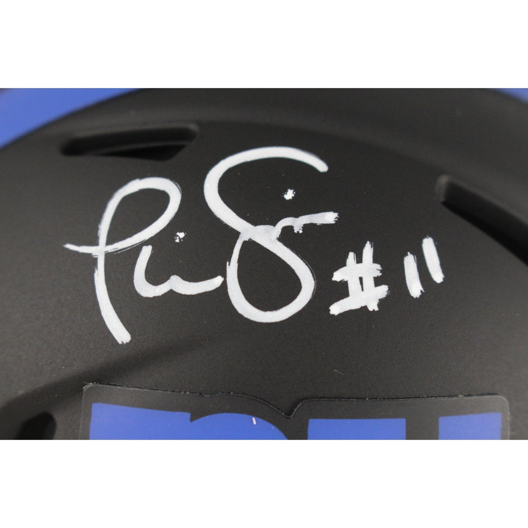 Phil Simms Autographed New York Giants Eclipse Mini Helmet Beckett Witness 50805