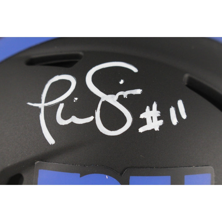 Phil Simms Autographed New York Giants Eclipse Mini Helmet Beckett Witness 50805
