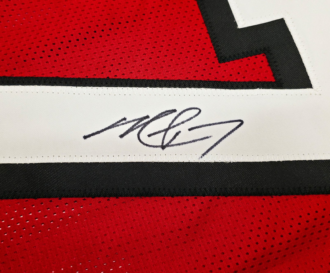 Atlanta Falcons Michael Vick Signed Red Jersey Beckett BAS Witness