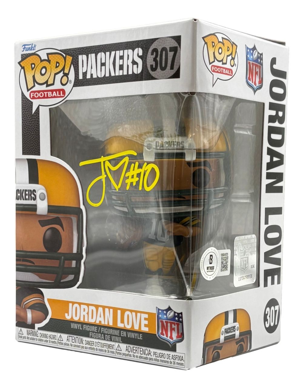 Jordan Love Signed Green Bay Packers Funko Pop #307 BAS