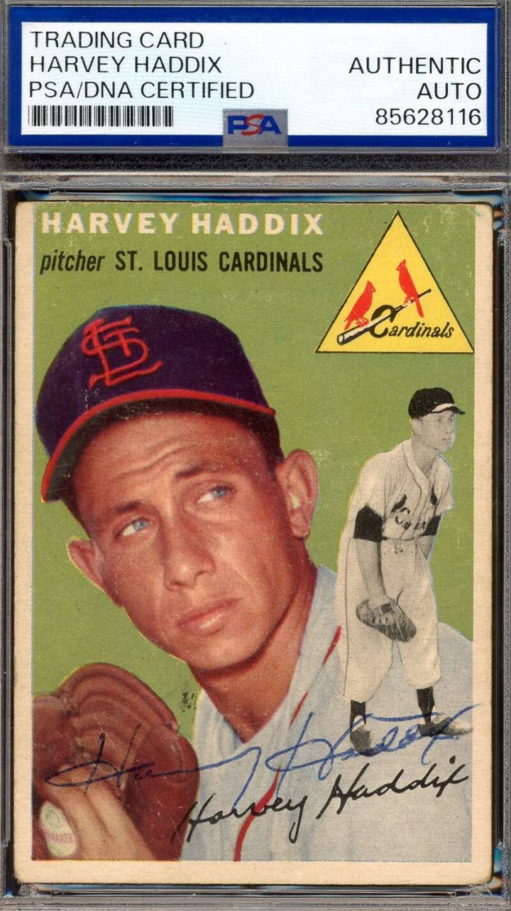 Harvey Haddix PSA DNA Signed 1954 Topps Autograph