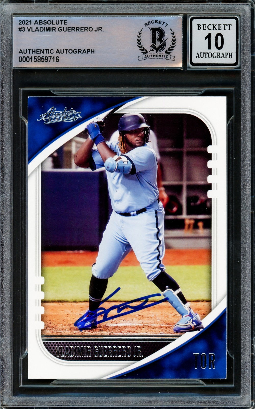 Vladimir Guerrero Jr. Signed 2021 Panini Absolute Card #3 Toronto Blue Jays