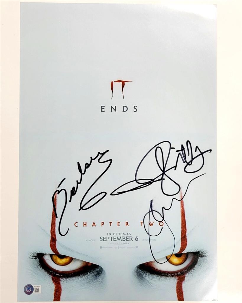 IT Ends cast (3) signed 12x18 photo Chastain Muschietti autograph ~ Beckett BAS