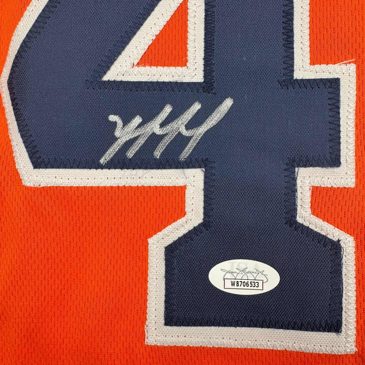 Autographed/Signed Yordan Alvarez Houston Orange Baseball Jersey JSA COA