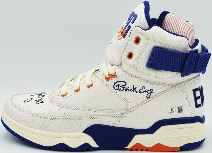 Patrick Ewing Auto White Athletics 33 HI Vintage Shoe Knicks Size 13 W/ Box BAS