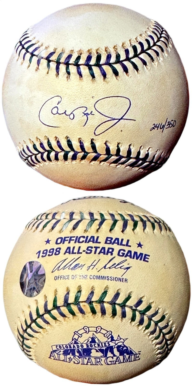 Cal Ripken Jr signed Official Rawlings 1998 All Star Game Logo Baseball- COA
