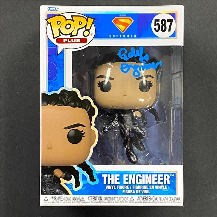 Maria Gabriela De Faria Signed Superman Engineer Funko Pop auto (A) Beckett BAS
