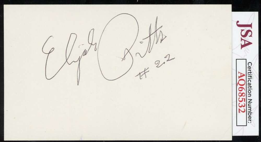 Elijah Pitts JSA Cert Signed 3x5 Index Card Autograph
