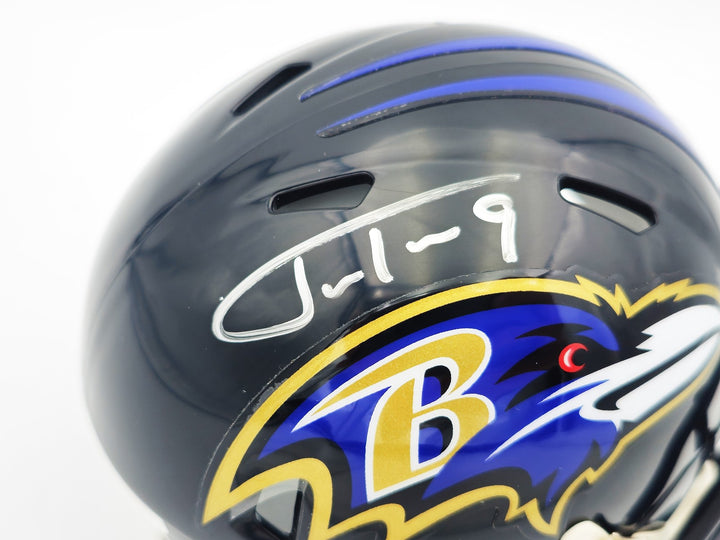 Justin Tucker Autographed Signed Baltimore Ravens Black Speed Mini Helmet JSA