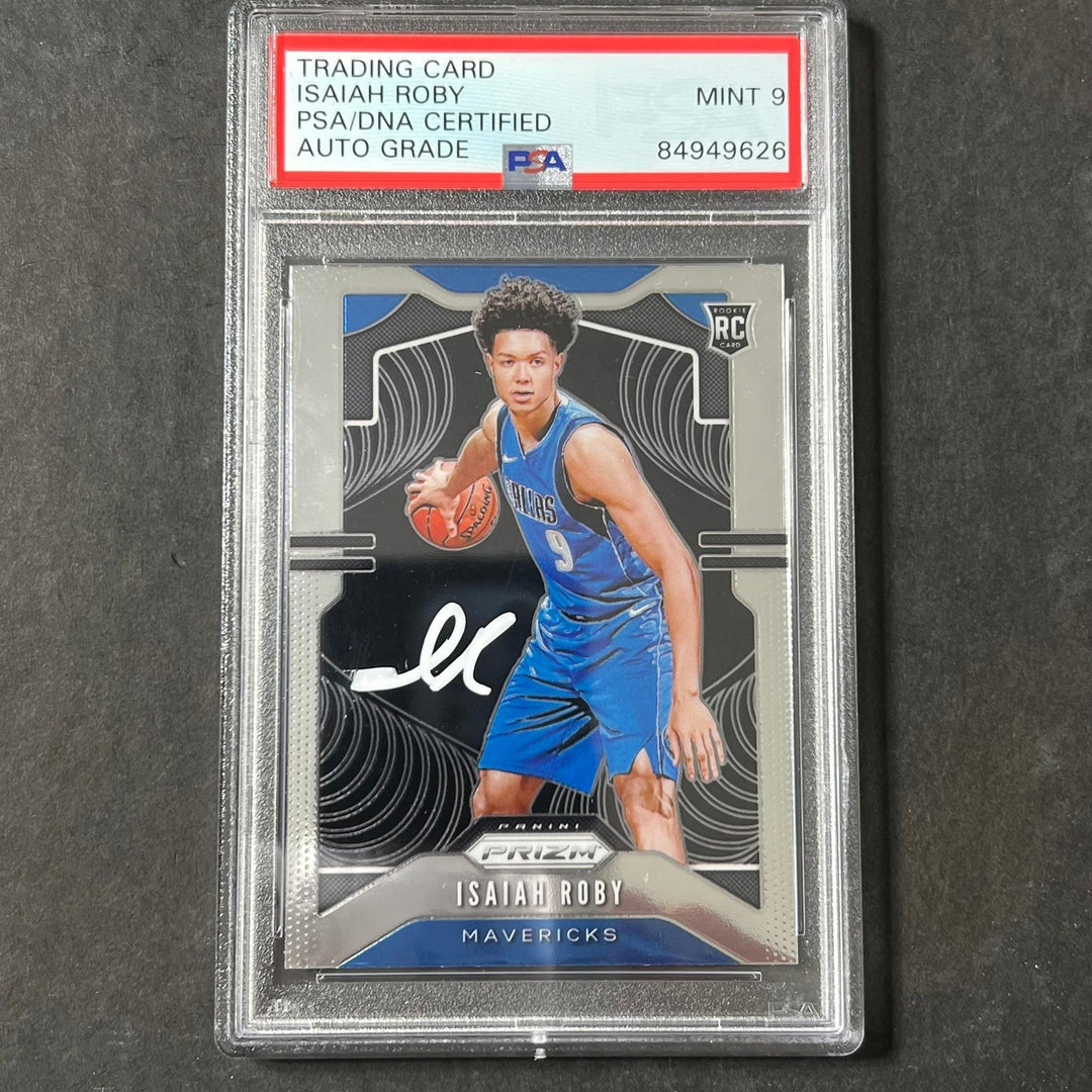 2019-20 Panini Prizm #283 Isaiah Roby Signed Card AUTO 9 PSA Slabbed RC Maverick