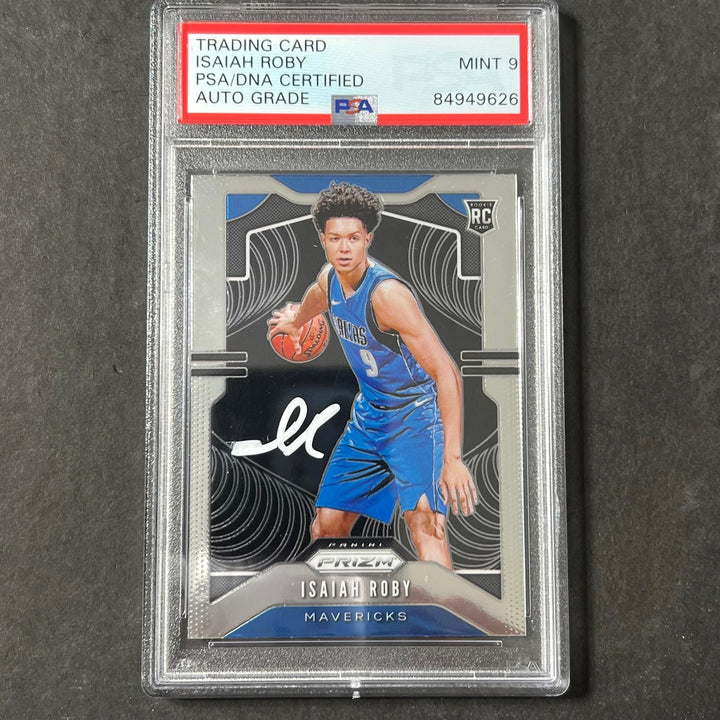 2019-20 Panini Prizm #283 Isaiah Roby Signed Card AUTO 9 PSA Slabbed RC Maverick
