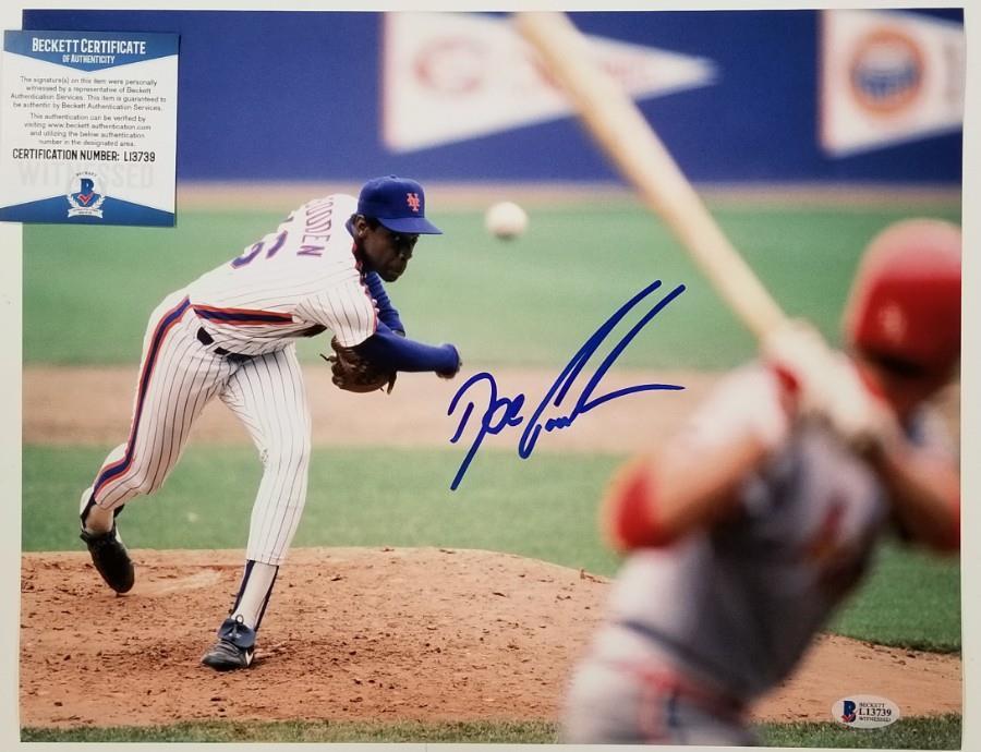 DOC GOODEN Signed 11x14 Mets Photo Autograph Cy ROY Winner ~ Beckett BAS COA ITP