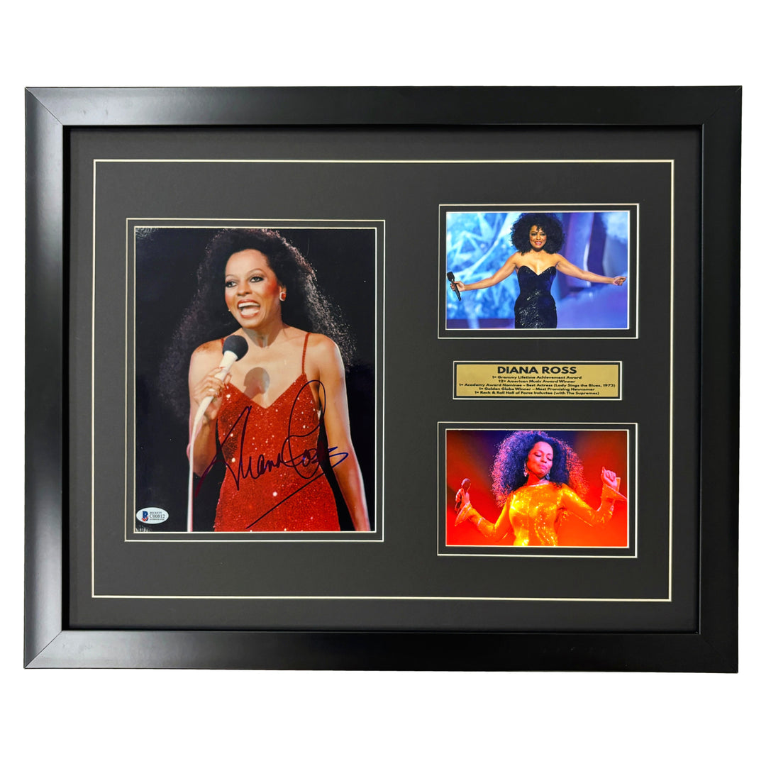 Diana Ross Autographed 8x10 Photo Beckett Framed Music Signed