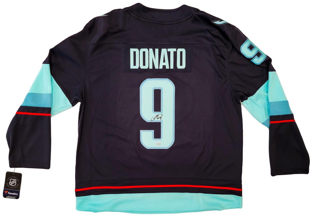 Kraken Ryan Donato Auto Blue Fanatics Jersey XL Inaugural Season Patch Fanatics
