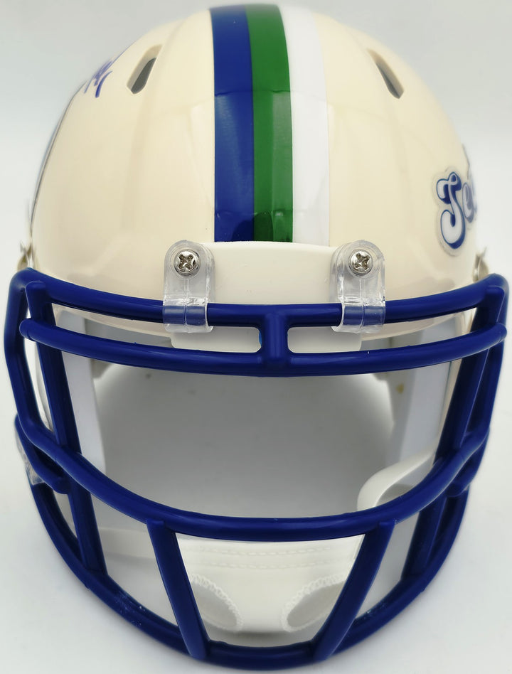 Zach Charbonnet Signed Seattle Seahawks Cream Retro Speed Mini Helmet MCS Holo