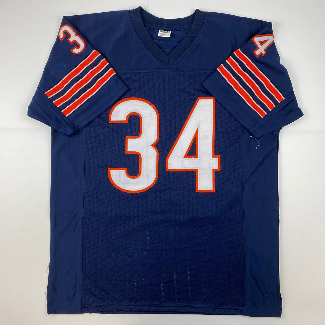 Facsimile Autographed Walter Payton Chicago Blue Reprint Jersey Size Men's XL