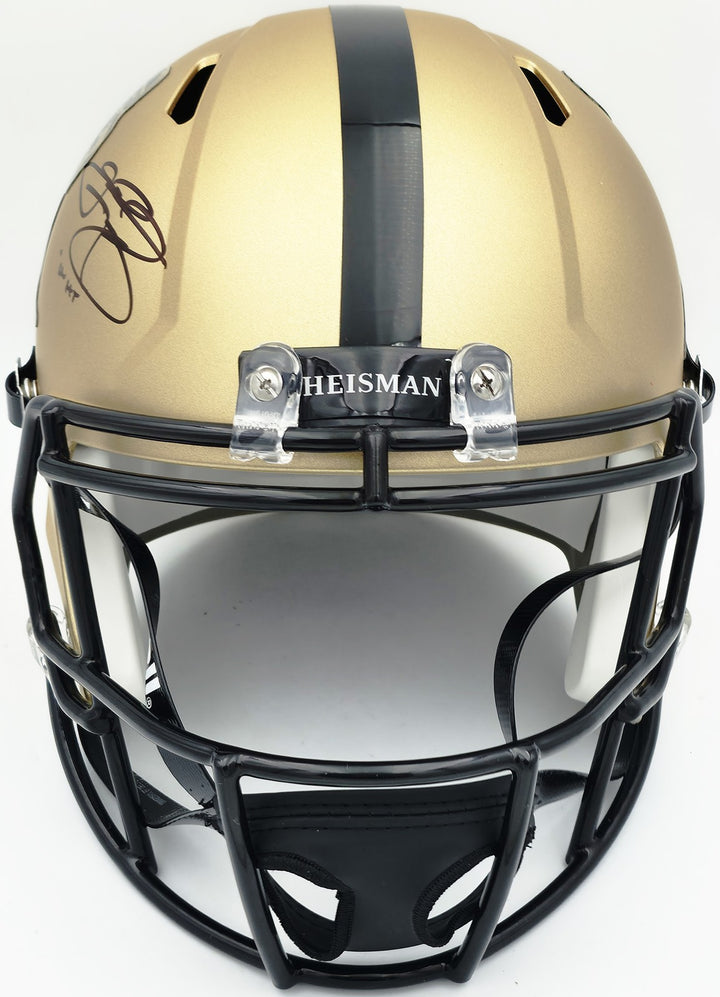 Johnny Manziel Auto Texas A&M Gold Full Size Speed Rep Helmet Heisman Logo 12 HT