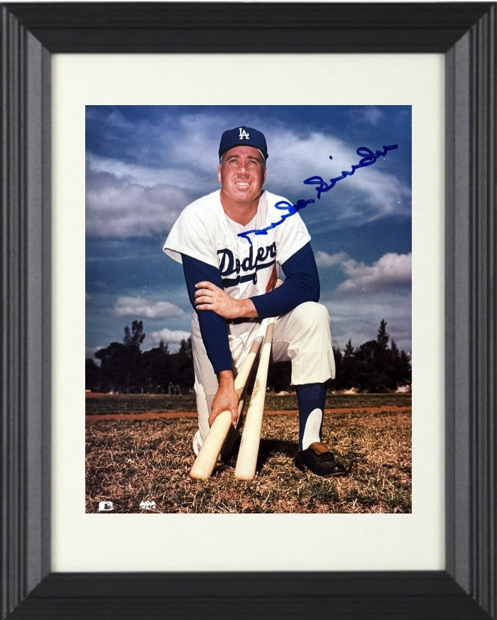 Duke Snider signed Los Angeles Dodgers MLB 8x10 Photo minor dings Framed-COA/HOF