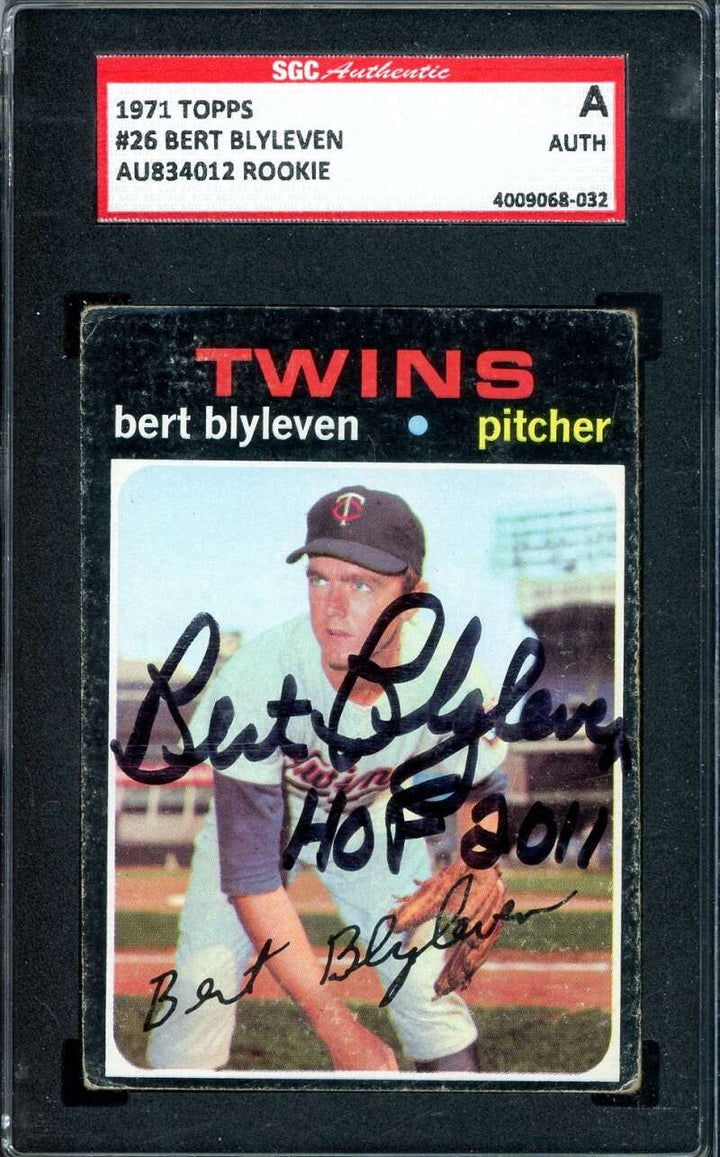 Bert Blyleven SGC Coa Signed 1971 Topps Rookie Autograph