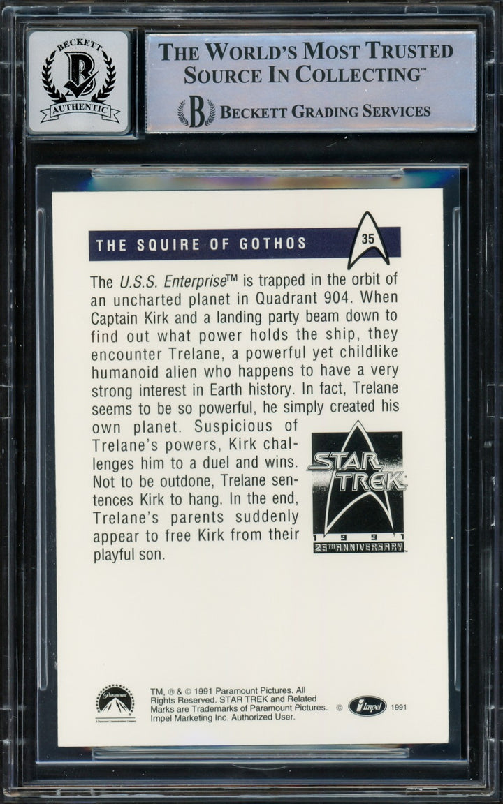 William Shatner Auto 1991 Impel 25th Anniversary Card 35 Star Trek Sig10 Beckett