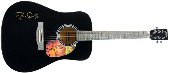 Taylor Swift Signed The Life of a Showgirl 41 Inch FS Black Guitar #1 - Beckett