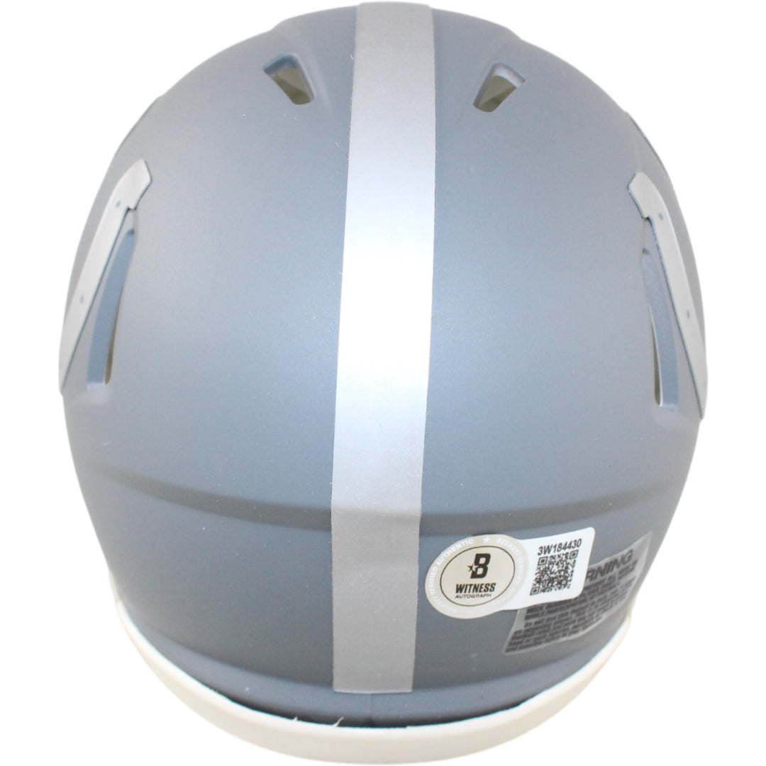 Edgerrin James Autographed Indianapolis Colts Slate Mini Helmet Beckett 51585