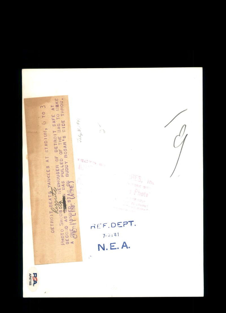 Phil Rizzuto Hal Newhouser PSA DNA Signed 1941 7x9 Wire Photo Autograph