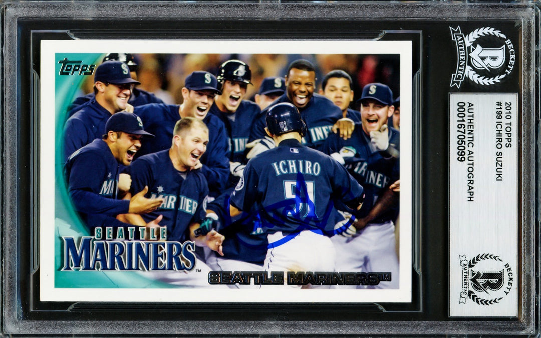 Ichiro Suzuki Autographed Signed 2010 Topps Card 199 Seattle Mariners Beckett