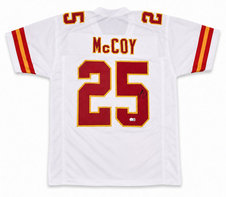 Kansas City Chiefs LeSean McCoy Signed White Jersey Beckett BAS Witness