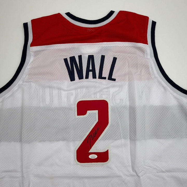 Autographed/Signed John Wall Washington White Basketball Jersey JSA COA