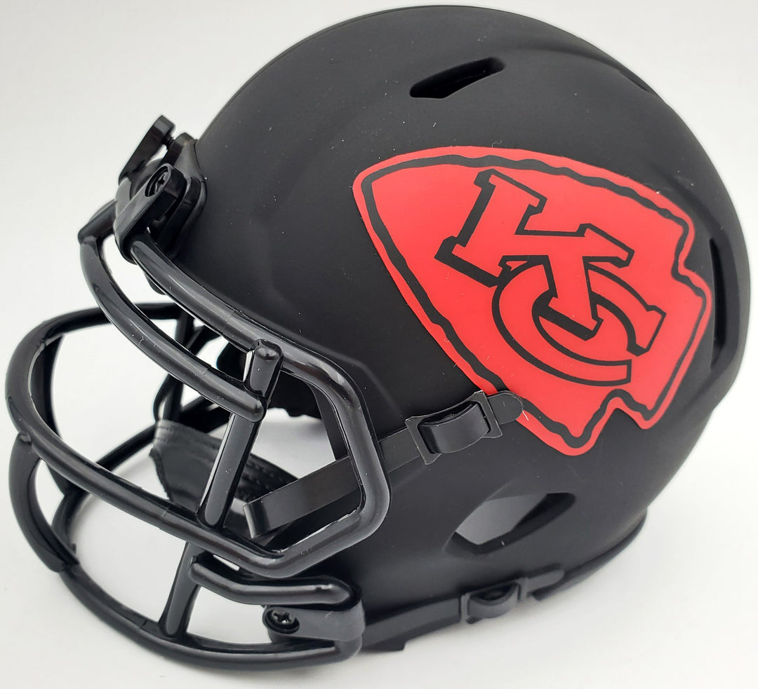 Clyde Edwards-Helaire Signed Chiefs Eclipse Black Speed Mini Helmet Beckett QR