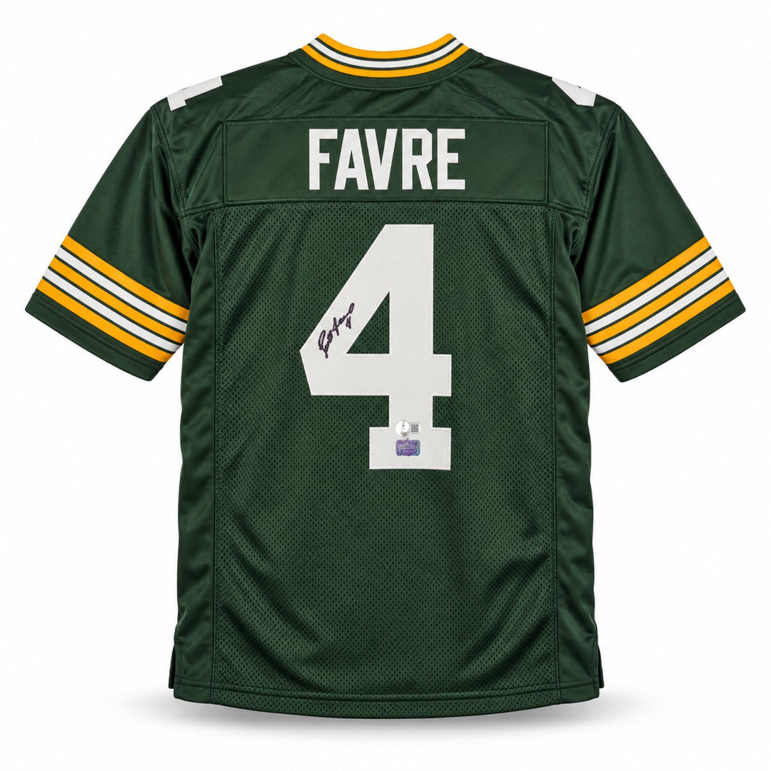 Brett Favre Signed Packers Green Jersey Auto Bleeding Beckett Witness