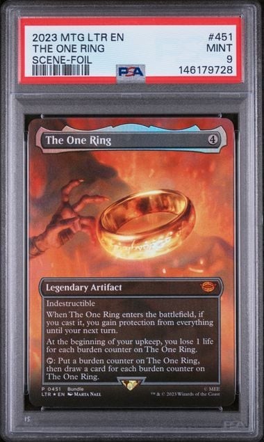 Graded 2023 Magic The Gathering The One Ring Foil #LOTR Card PSA 9