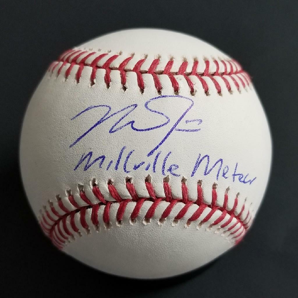 Mike Trout autograph "Millville Meteor" signed Baseball ~ MLB Auth Hologram Holo