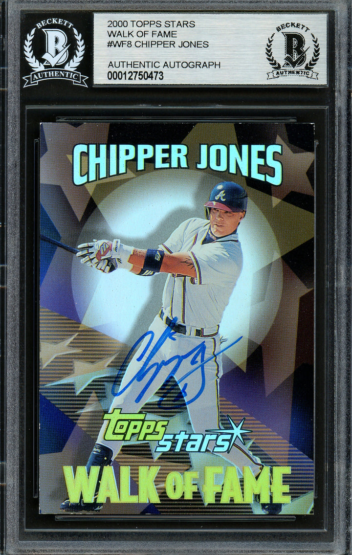 Chipper Jones Auto Signed 2000 Topps Stars Walk of Fame Card WF8 Braves Beckett