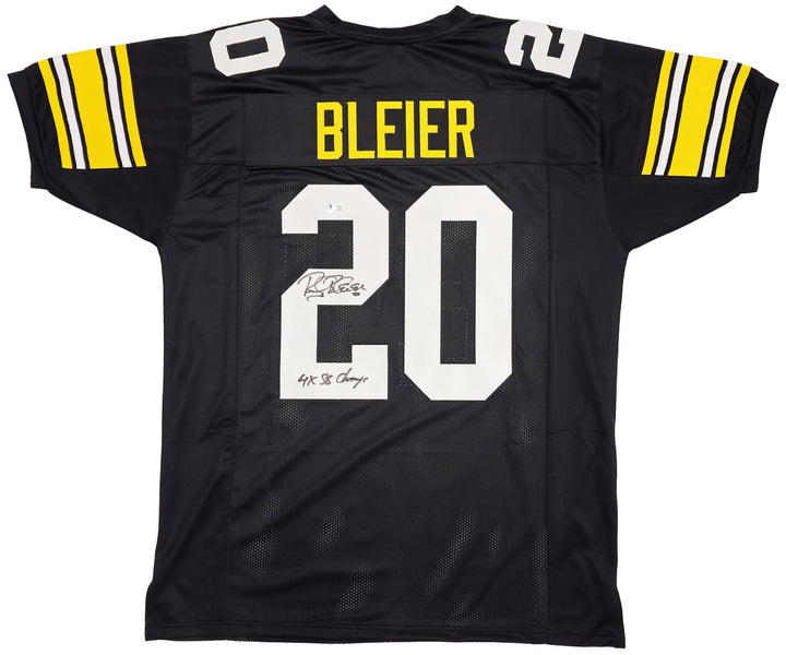 Pittsburgh Steelers Rocky Bleier Signed Black Jersey "4X SB Champ" Beckett