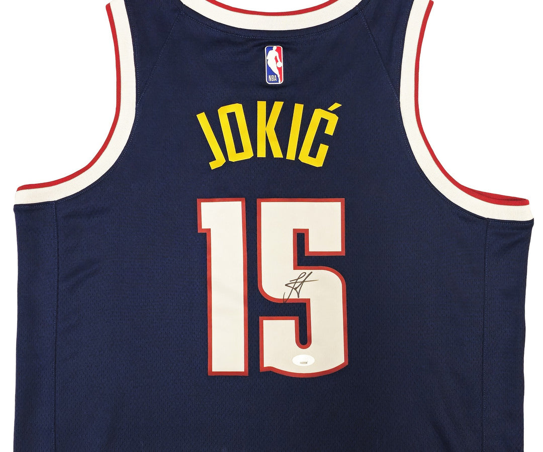 Nuggets Nikola Jokic Signed Blue Nike Swingman Icon Edition Jersey Size 48 JSA
