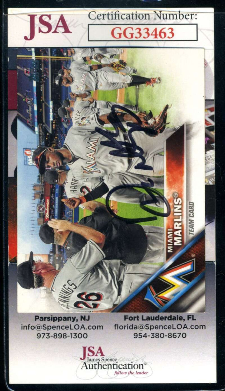 Don Mattingly JSA Coa Signed 2016 Topps Team Miami Autograph
