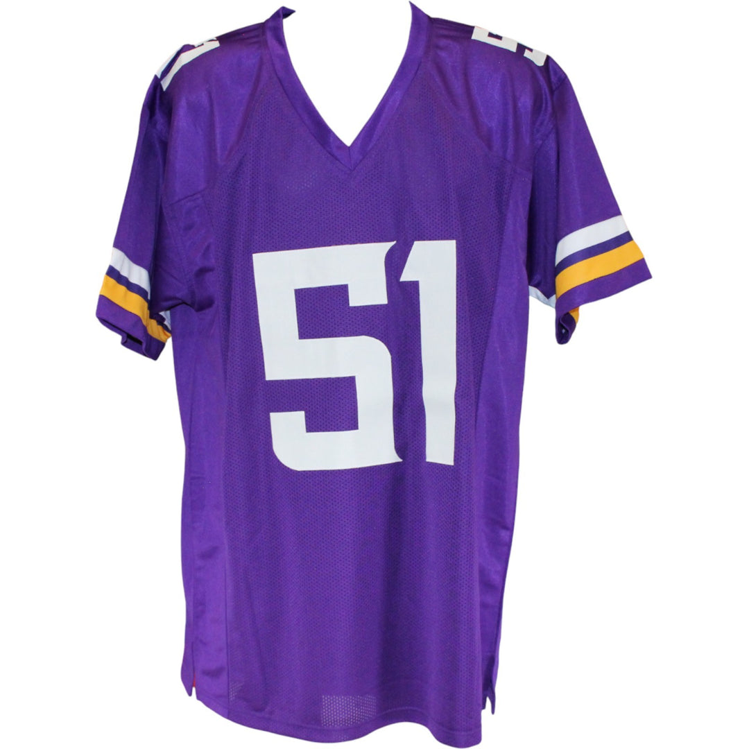 Blake Cashman Autographed/Signed Pro Style XL Purple Jersey Beckett WIT 52784