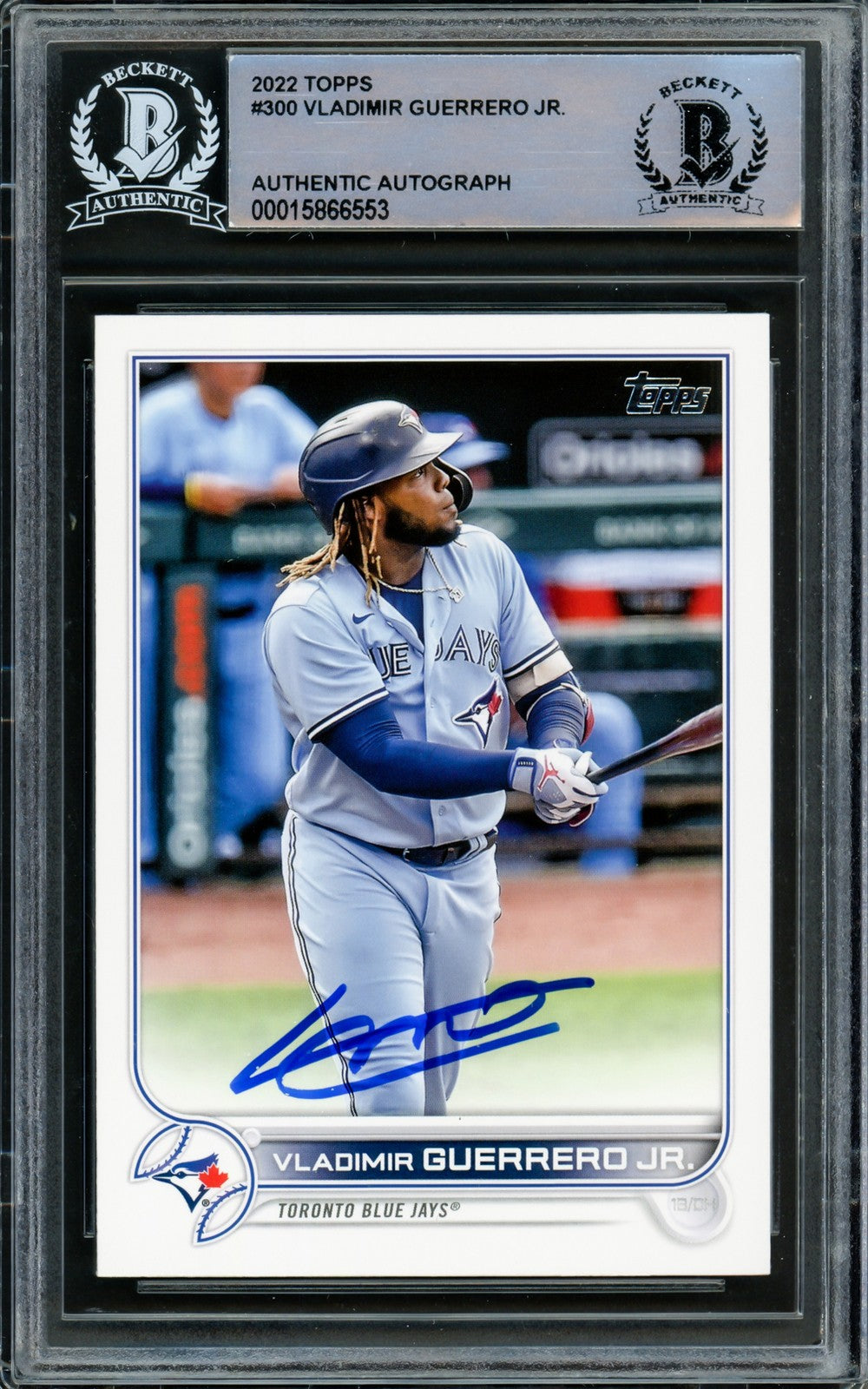 Vladimir Guerrero Jr. Signed 2022 Topps Card 300 Toronto Blue Jays Beckett
