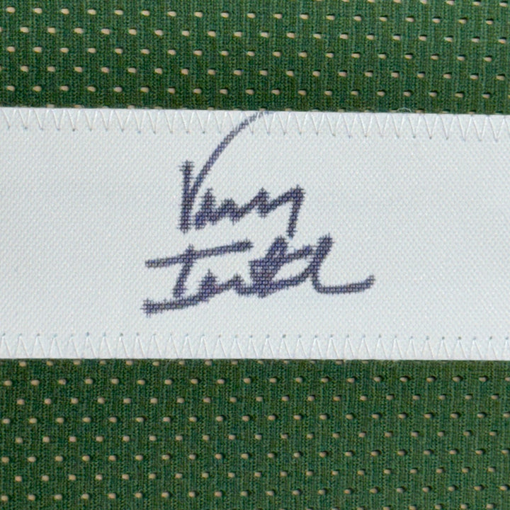 FRAMED Signed VINNY TESTAVERDE 35x39 New York Green Jersey JSA COA