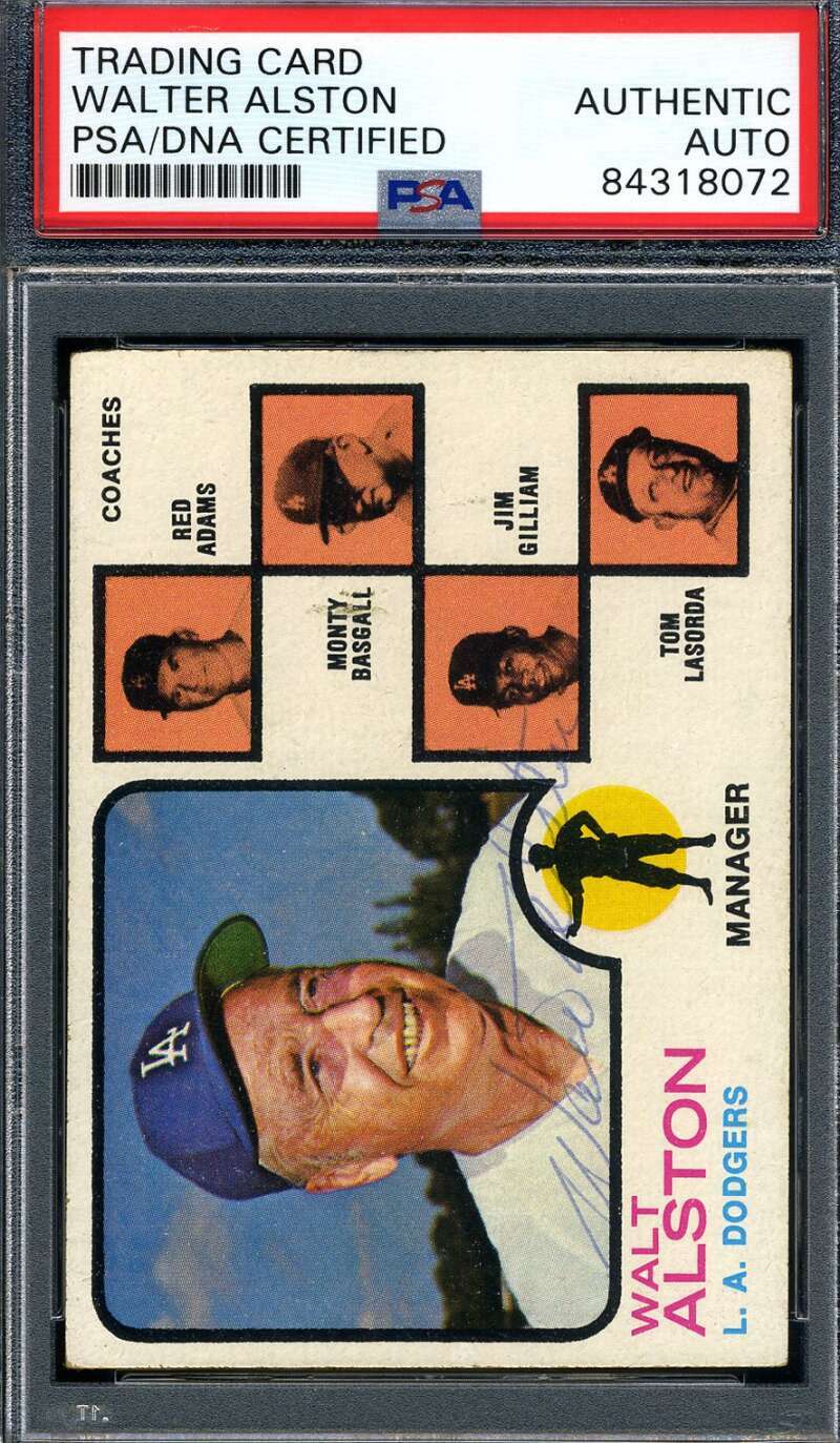 Walter Alston PSA DNA Coa Autograph 1973 Topps Hand Signed