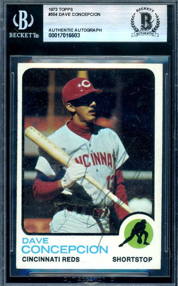 Dave Concepcion Beckett BAS Vintage Signed 1973 Topps Autograph