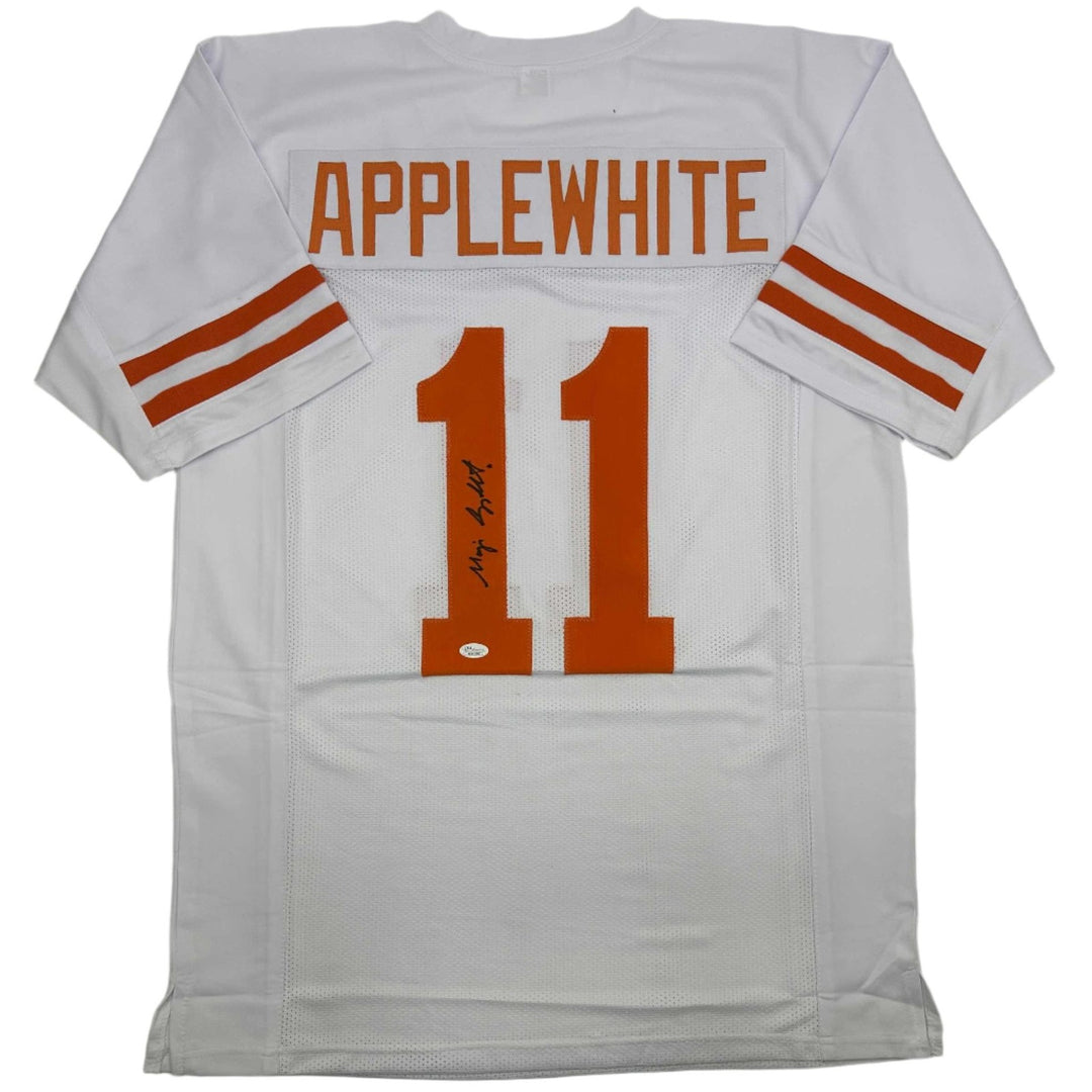 Autographed/Signed Major Applewhite Texas White College Jersey JSA COA