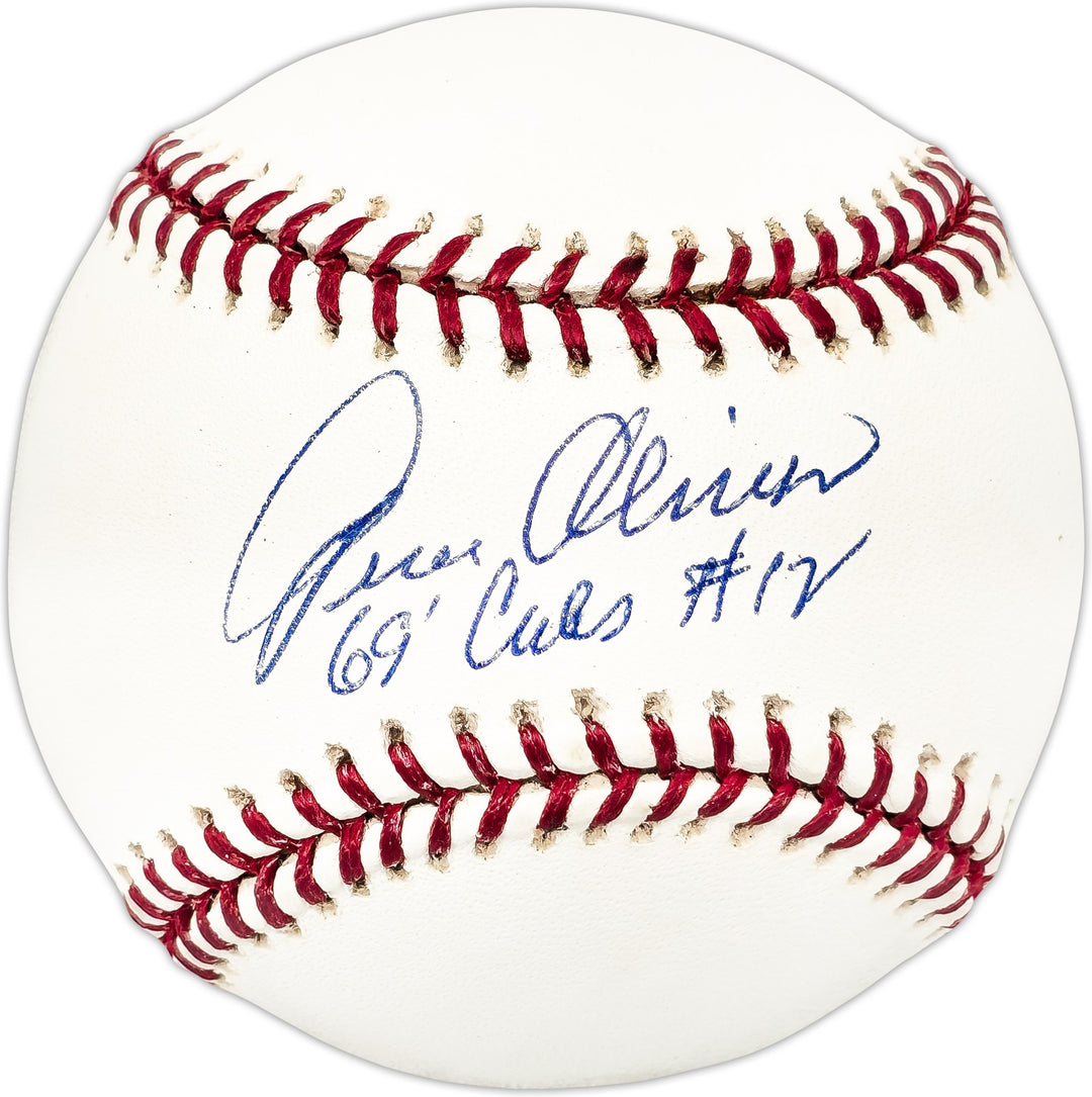 Gene Oliver Signed Official MLB Baseball Chicago Cubs "69 Cubs #12" Beckett QR