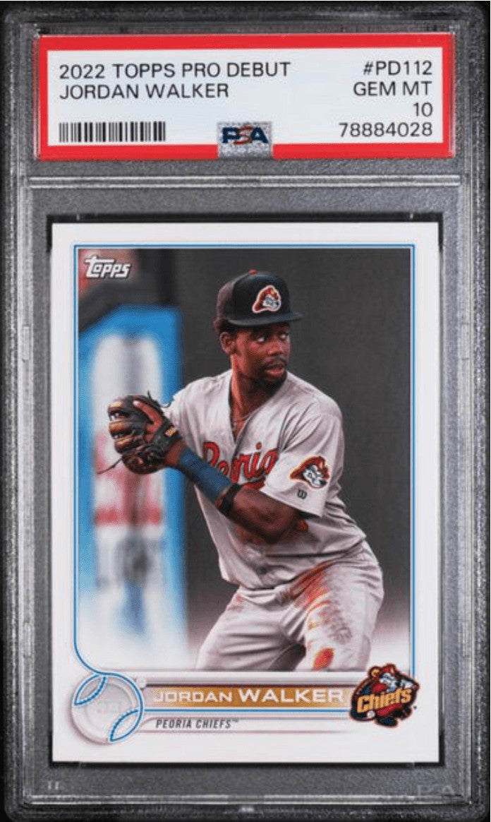 Graded 2022 Topps Pro Debut Jordan Walker #PD112 RC Baseball Card PSA 10