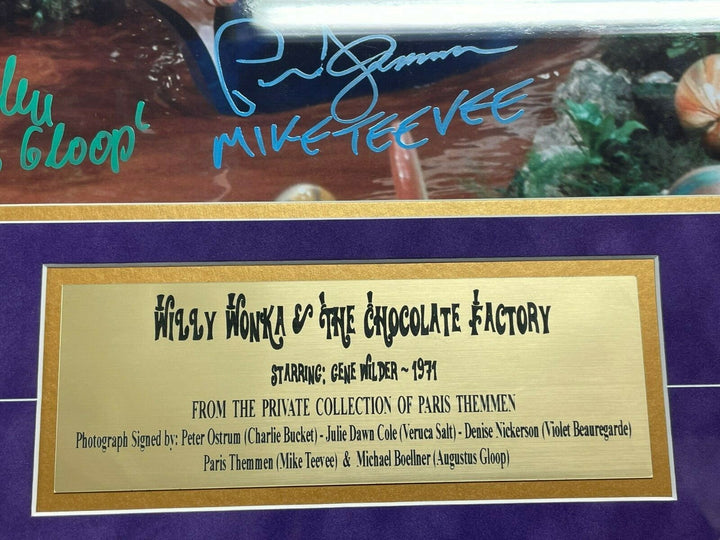 Willy Wonka Kids x5 Signed Framed 11x14 Photo Golden Ticket Themmen COA Auto