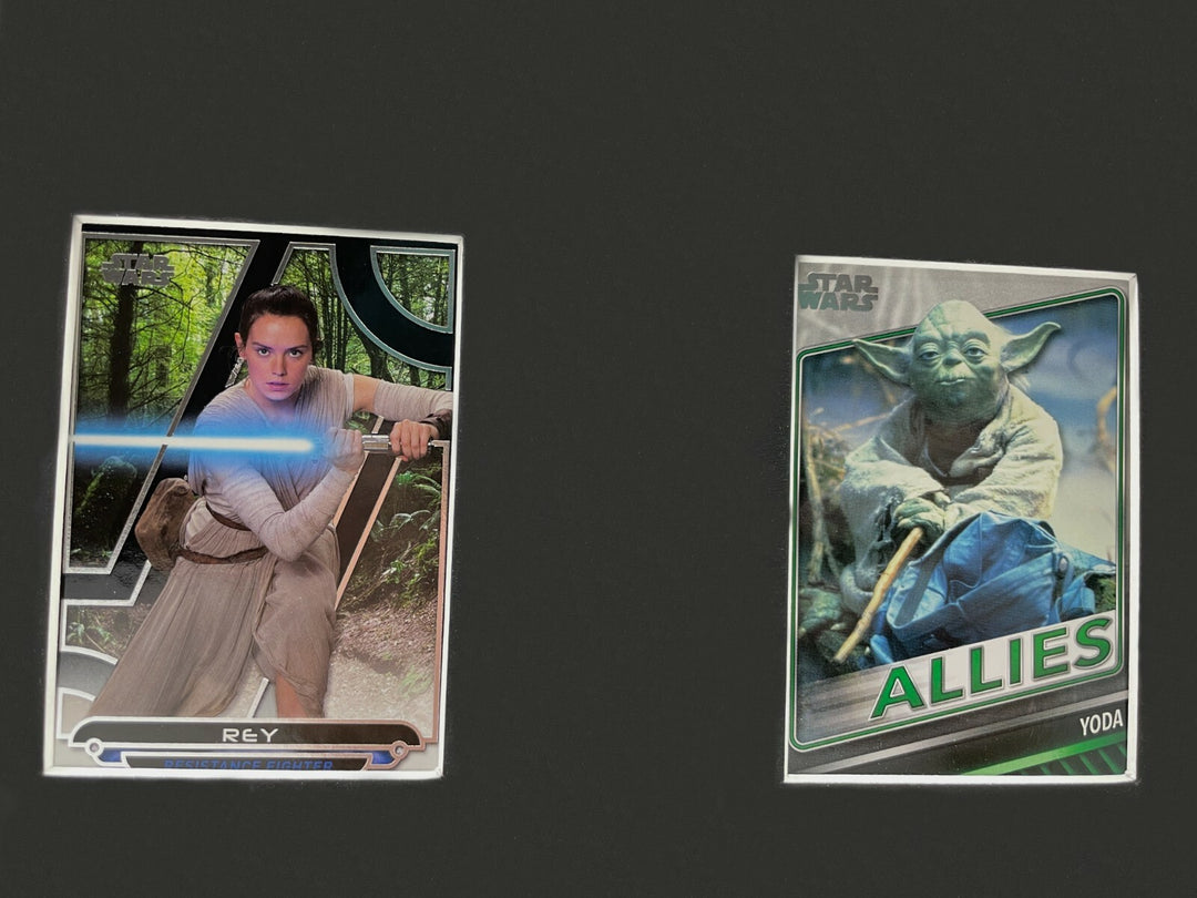 Star Wars Framed 10 Trading Card Collage Lot Skywalker Han Solo Vader Leia Yoda