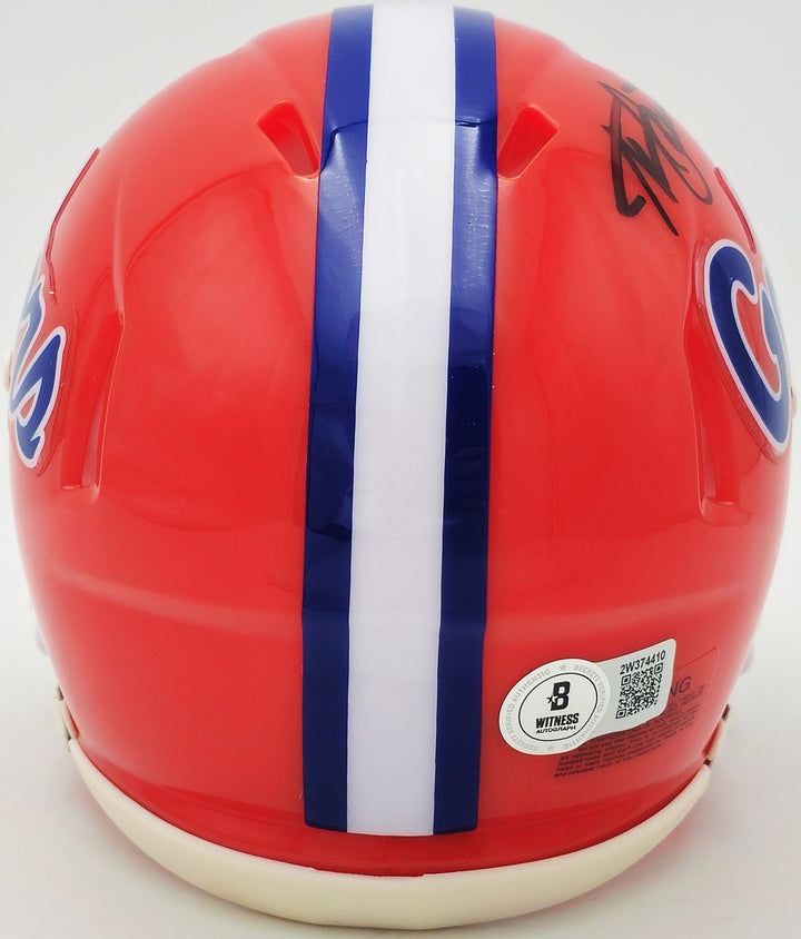 Steve Spurrier Auto Signed Florida Gators Orange Speed Mini Helmet Beckett Wit